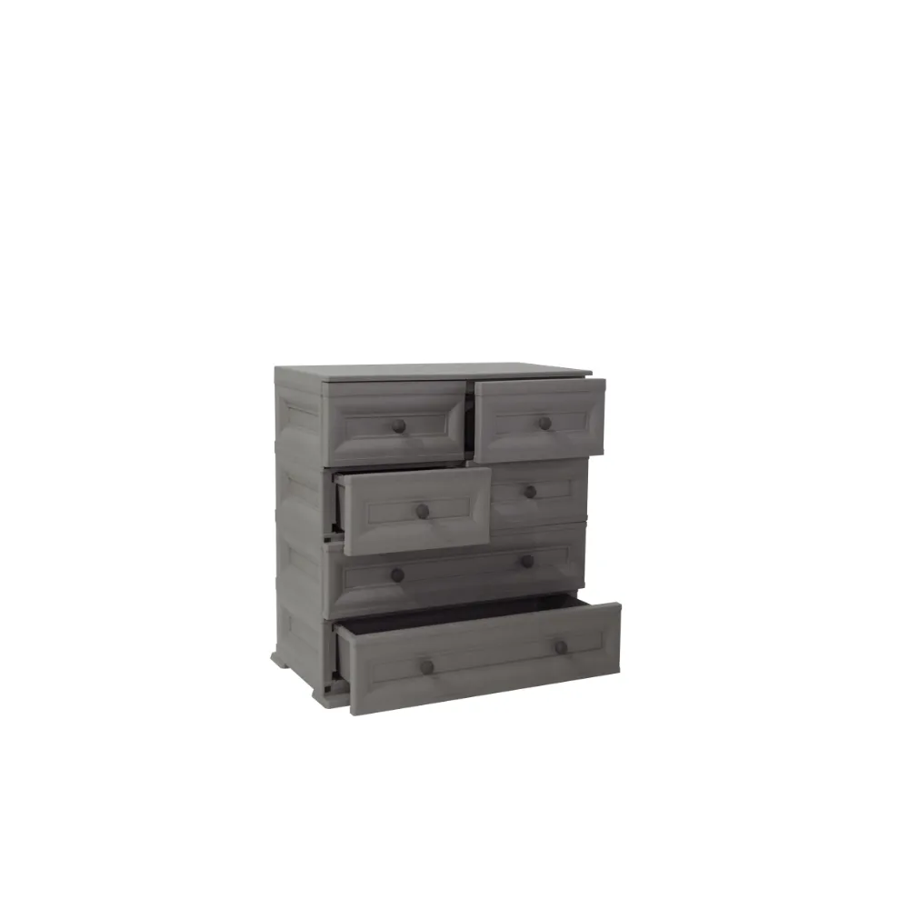 Mueble Organizador Elegance Dali, Cocoa, Con Seis Cajones Deslizables