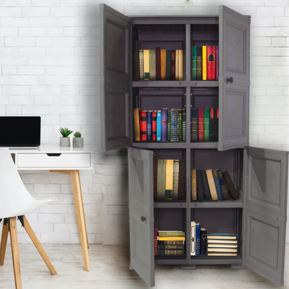 Mueble Organizador Elegance Liso Da Vinci, Cocoa, Con Cuatro Puertas Batientes