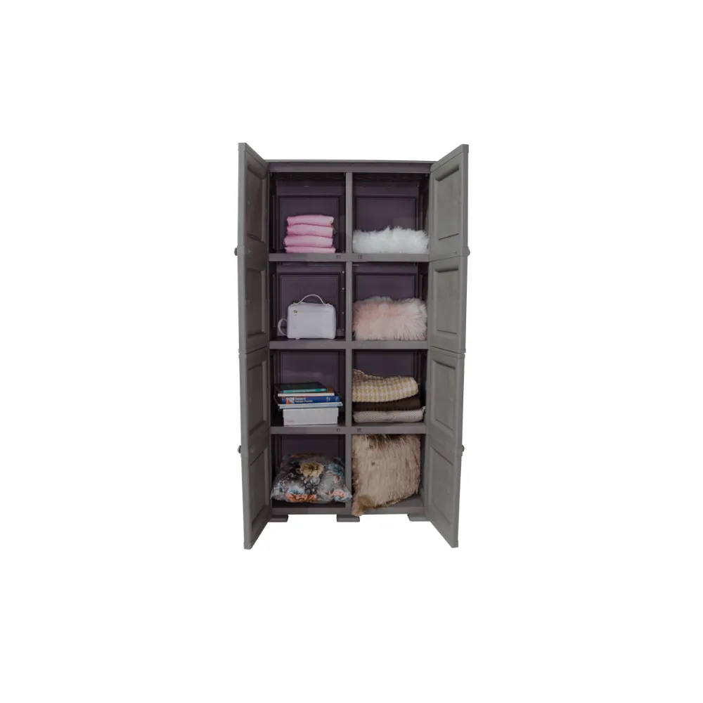 Mueble Organizador Elegance Liso Da Vinci, Cocoa, Con Cuatro Puertas Batientes