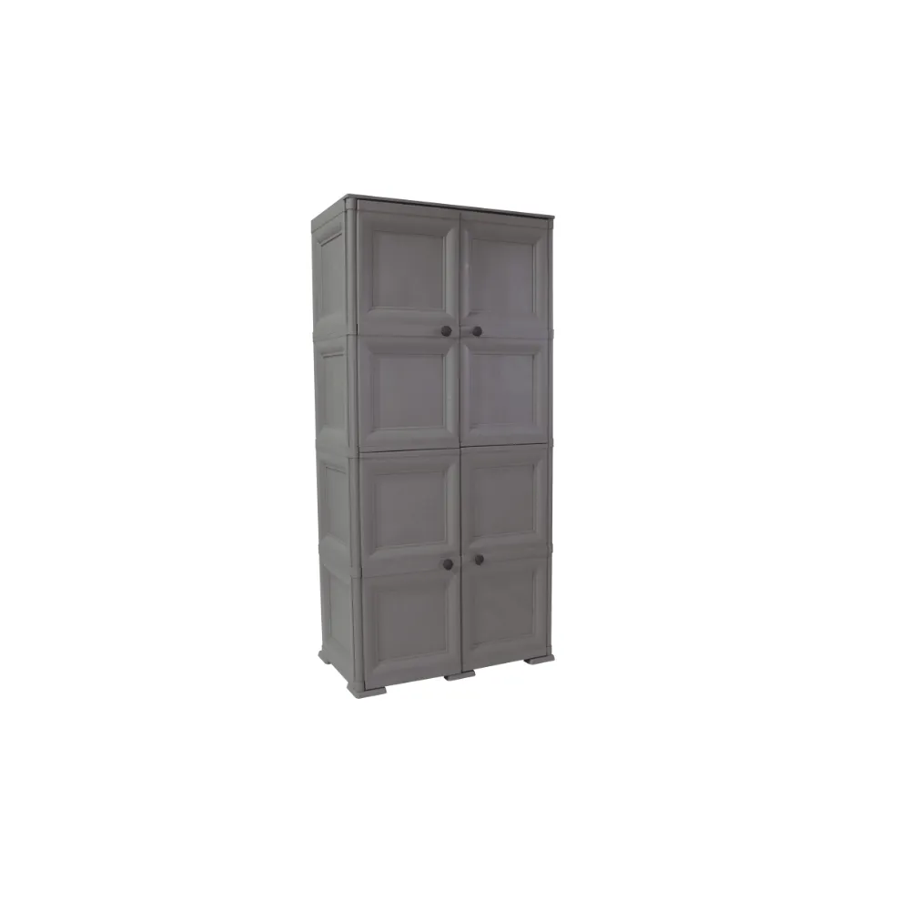 Mueble Organizador Elegance Liso Da Vinci, Cocoa, Con Cuatro Puertas Batientes