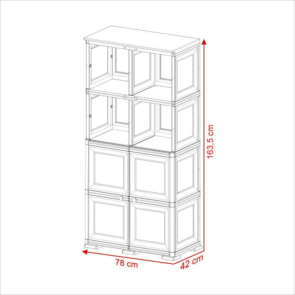 Mueble Organizador Elegance Liso Monet, Blanco Perla, Con Dos Puertas Batientes