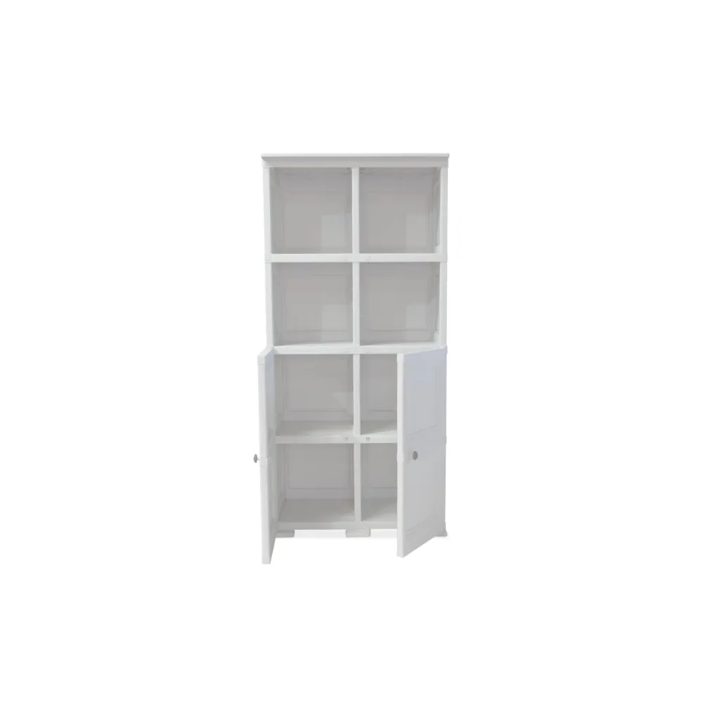 Mueble Organizador Elegance Liso Monet, Blanco Perla, Con Dos Puertas Batientes