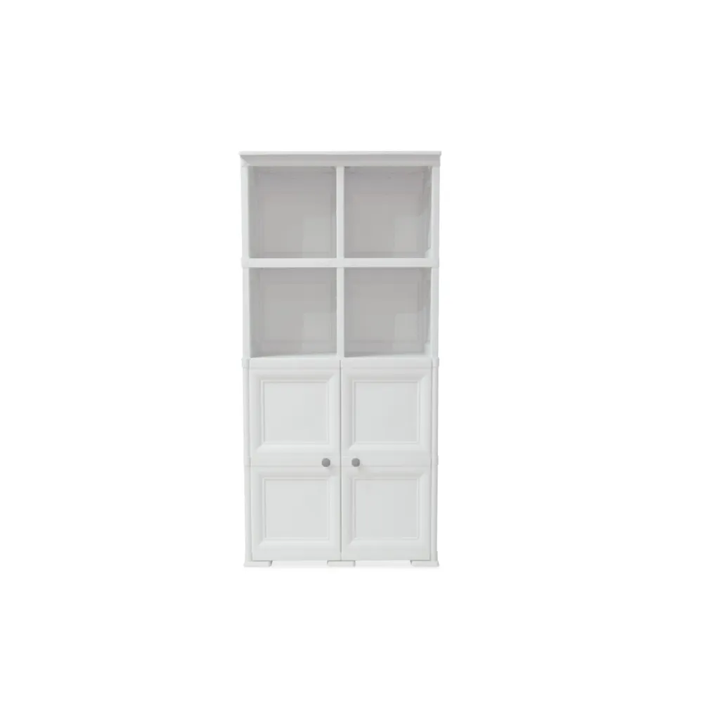 Mueble Organizador Elegance Liso Monet, Blanco Perla, Con Dos Puertas Batientes