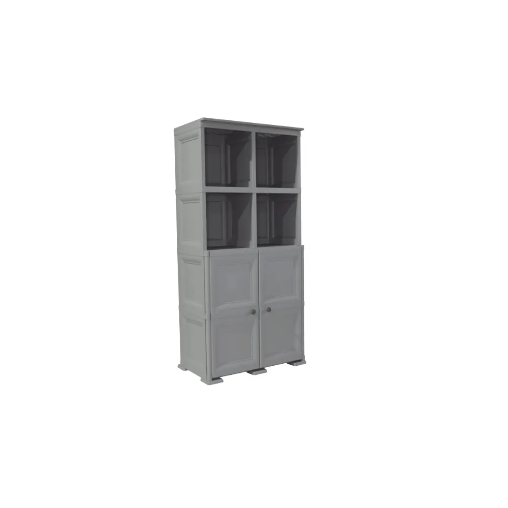 Mueble Organizador Elegance Liso Monet, Gris, Con Dos Puertas Batientes