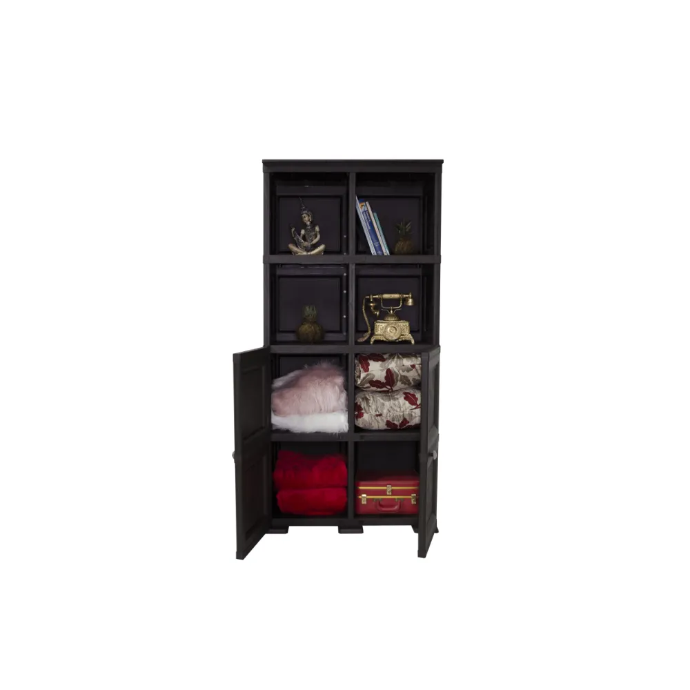 Mueble Organizador Elegance Liso Monet, Wengue, Con Dos Puertas Batientes