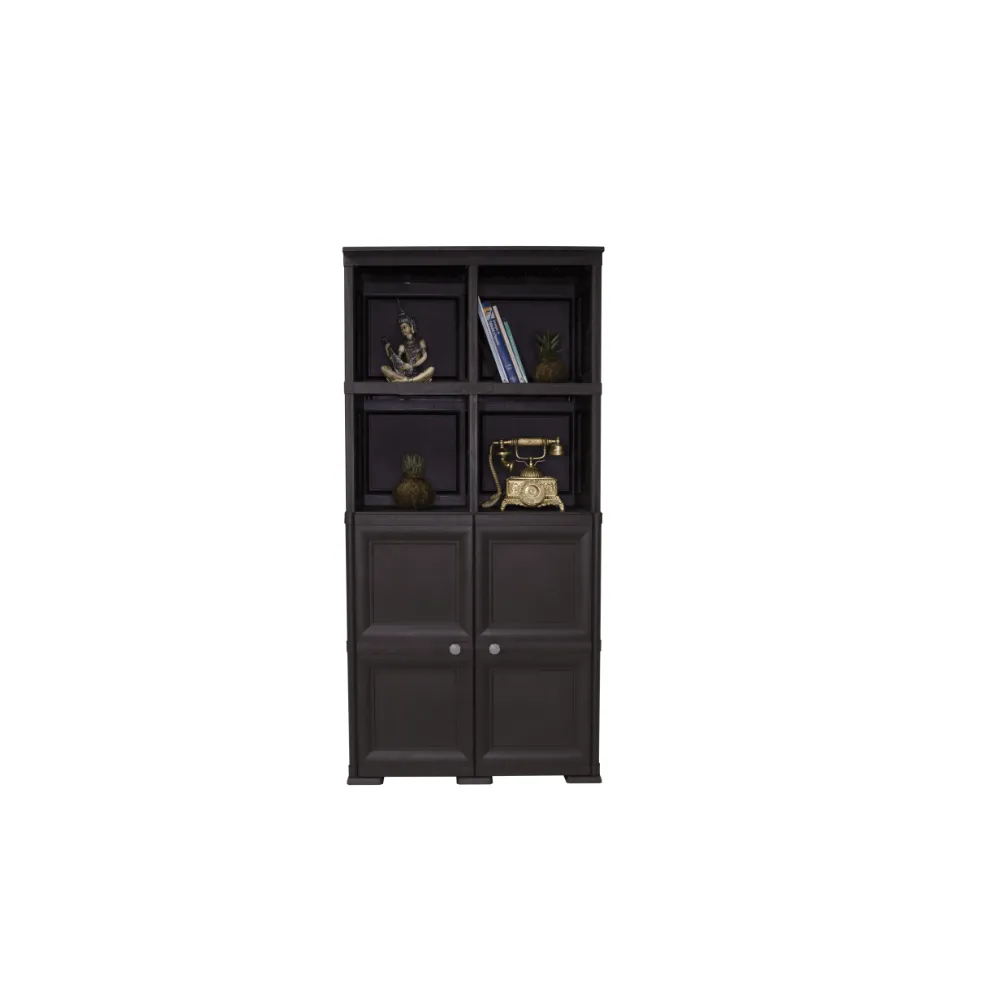 Mueble Organizador Elegance Liso Monet, Wengue, Con Dos Puertas Batientes