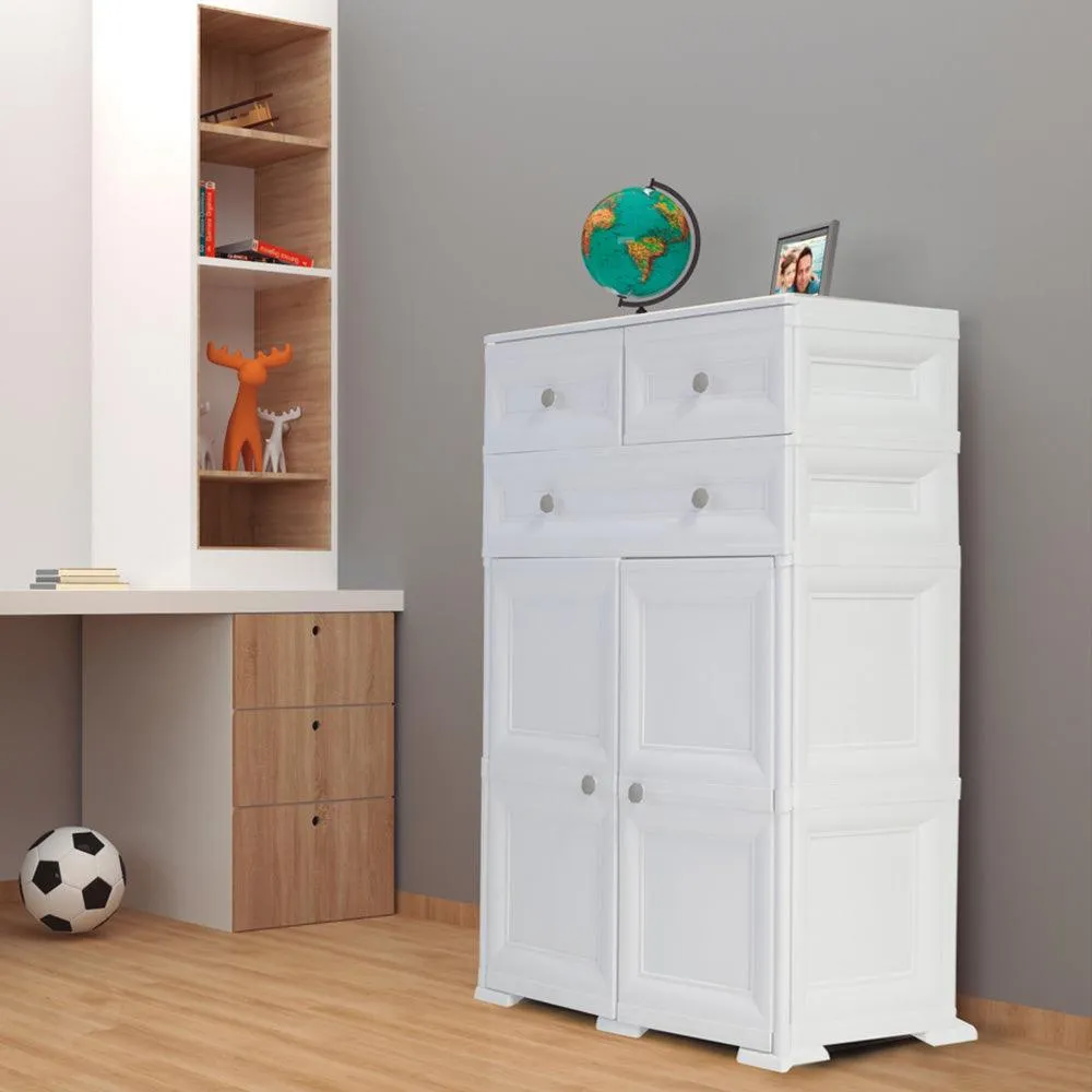 Mueble Organizador Elegance Picasso, Blanco Perla, Con Tres Cajones Deslizables