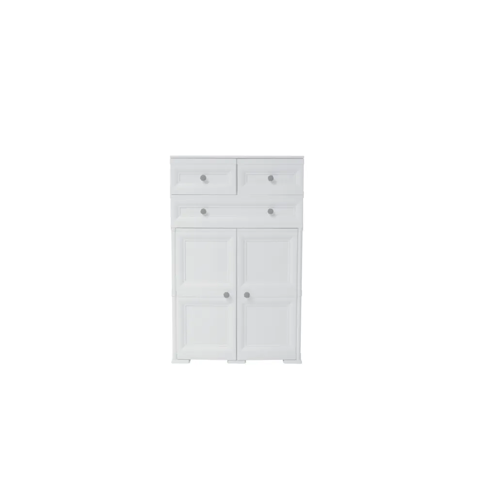 Mueble Organizador Elegance Picasso, Blanco Perla, Con Tres Cajones Deslizables