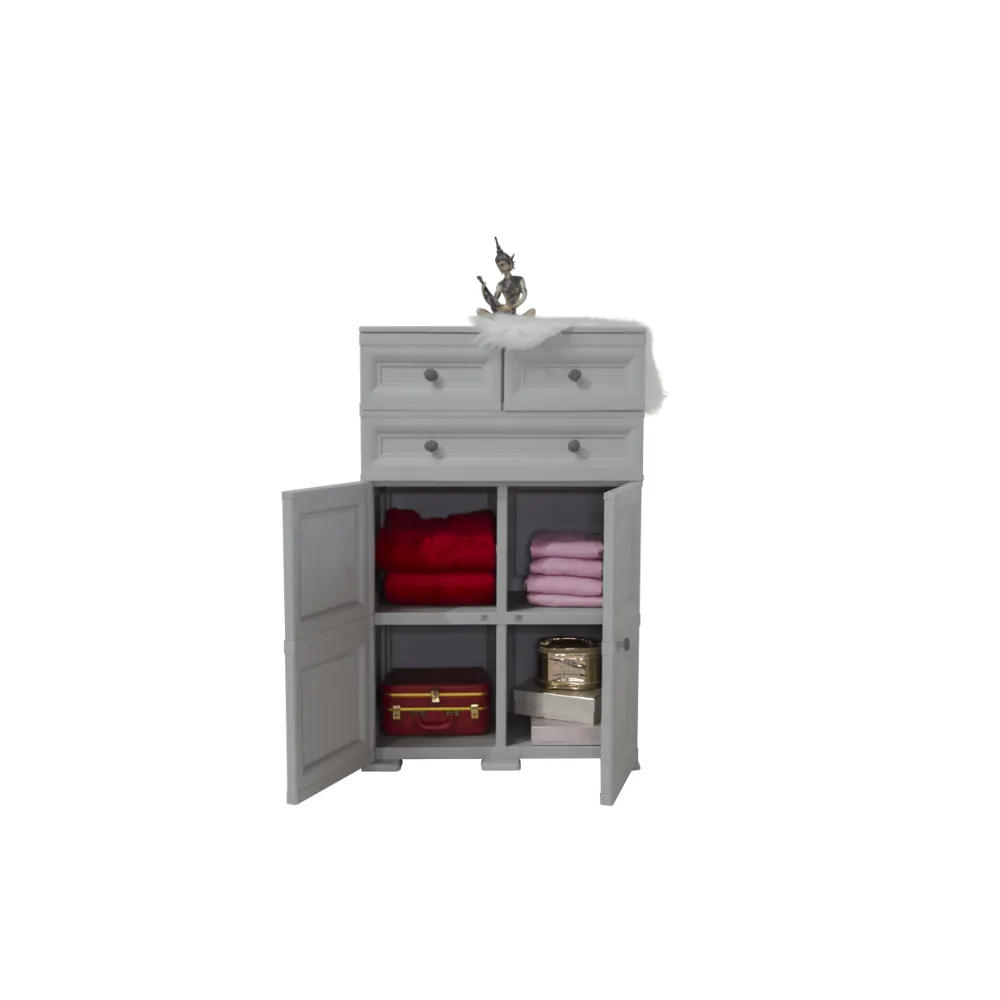 Mueble Organizador Elegance Picasso, Gris, Con Tres Cajones Deslizables