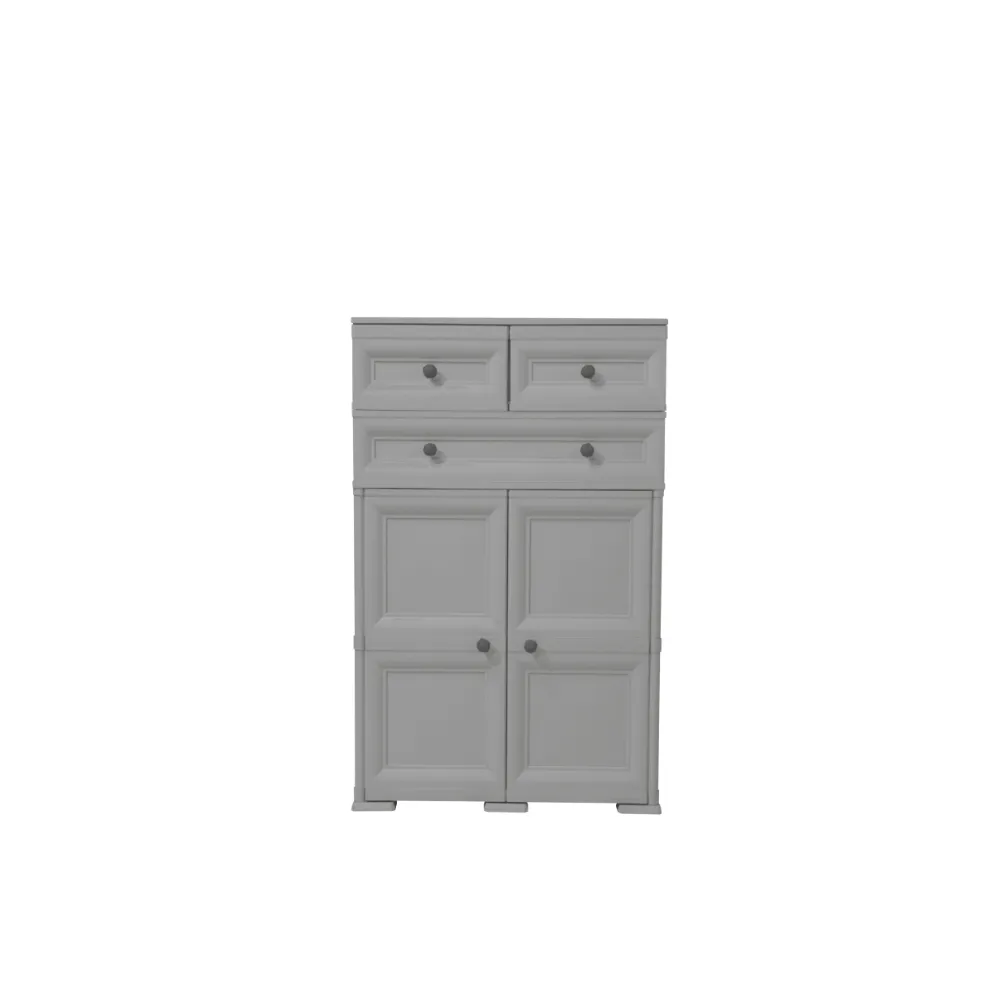 Mueble Organizador Elegance Picasso, Gris, Con Tres Cajones Deslizables