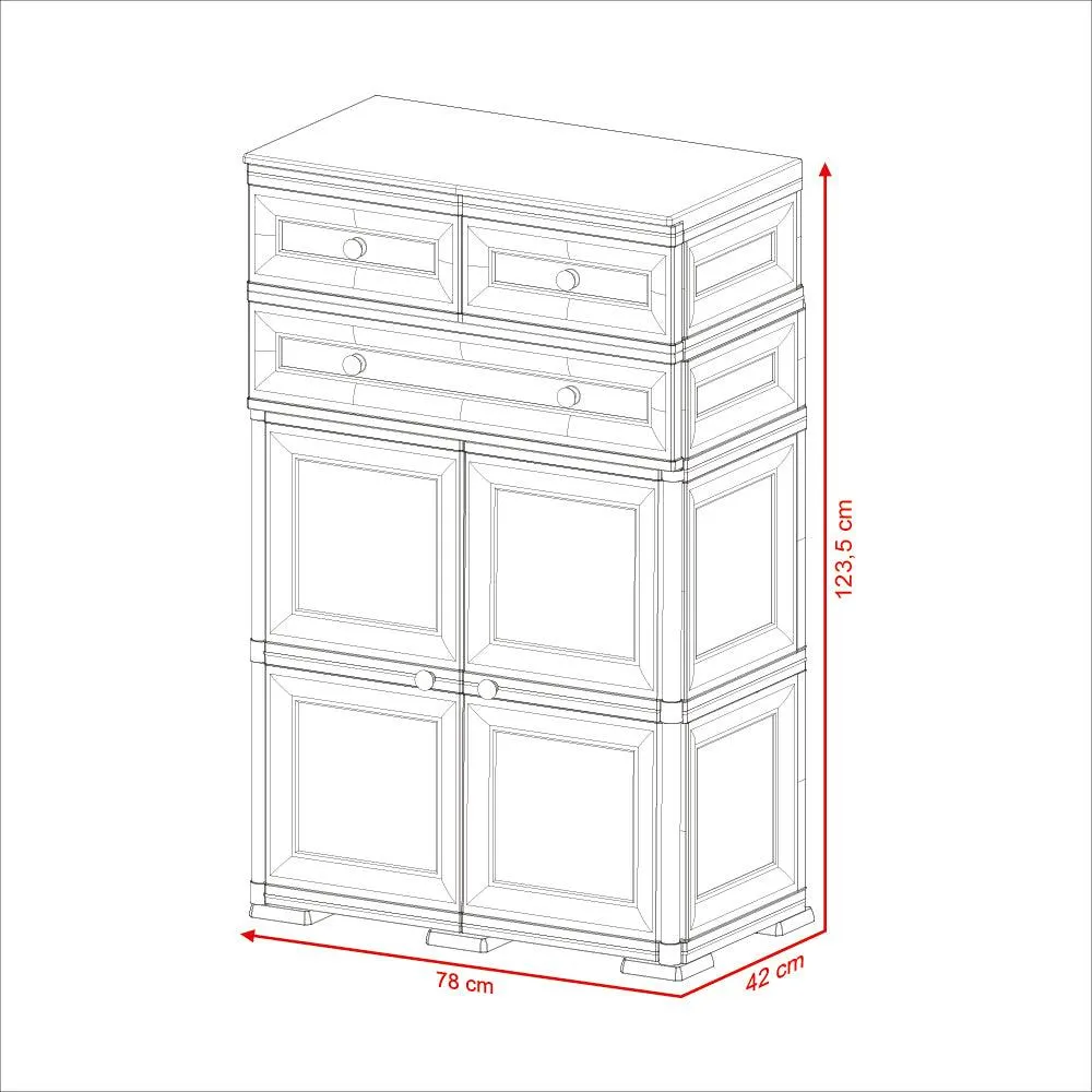 Mueble Organizador Elegance Picasso, Wengue, Con Tres Cajones Deslizables