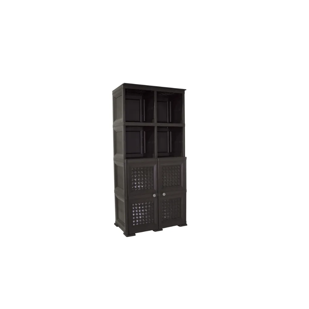 Mueble Organizador Elegance Rattan Monet, Wengue, Con Dos Puertas Batient