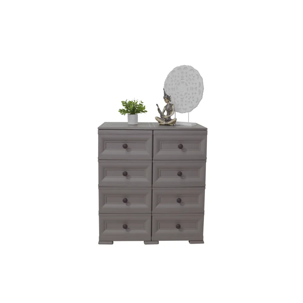 Mueble Organizador Elegance Van Gogh, Cocoa, Con Ocho Cajones Deslizables