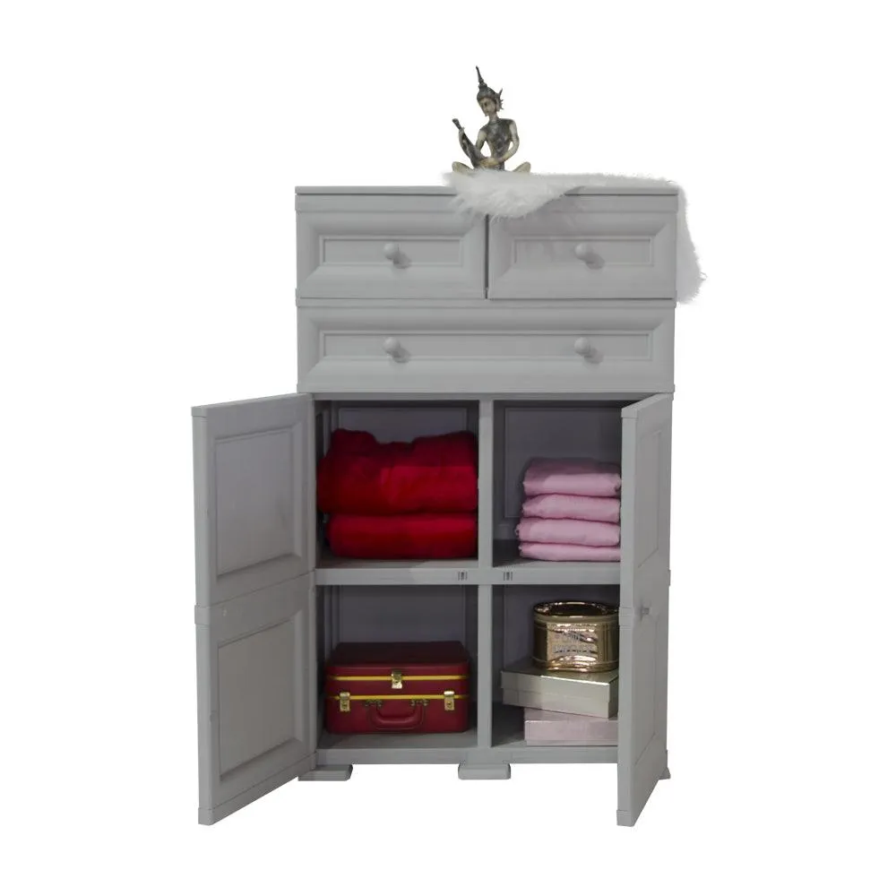 Mueble Organizador Elegance Van Gogh, Gris, Con Ocho Cajones Deslizables