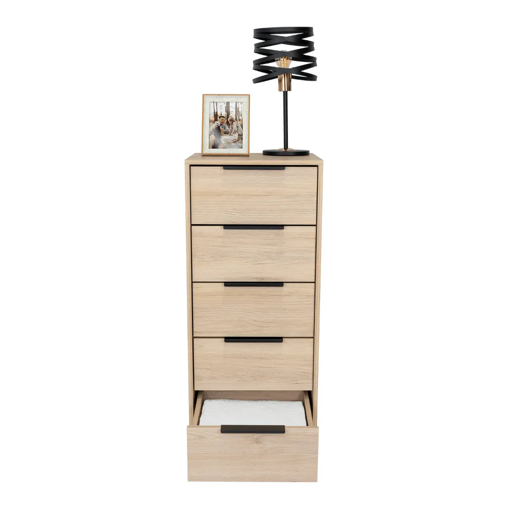 Organizador Wesley, Beige Y Blanco, Con Cinco Cajones