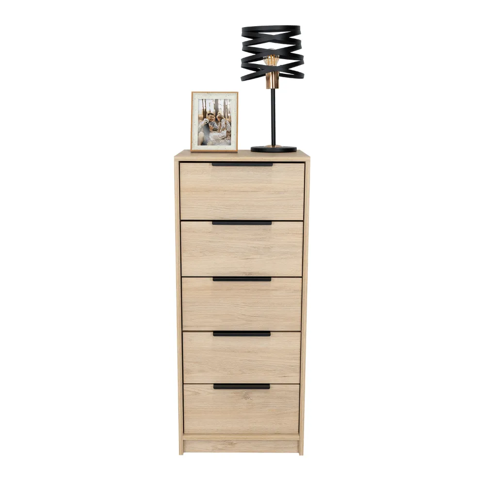 Organizador Wesley, Beige Y Blanco, Con Cinco Cajones