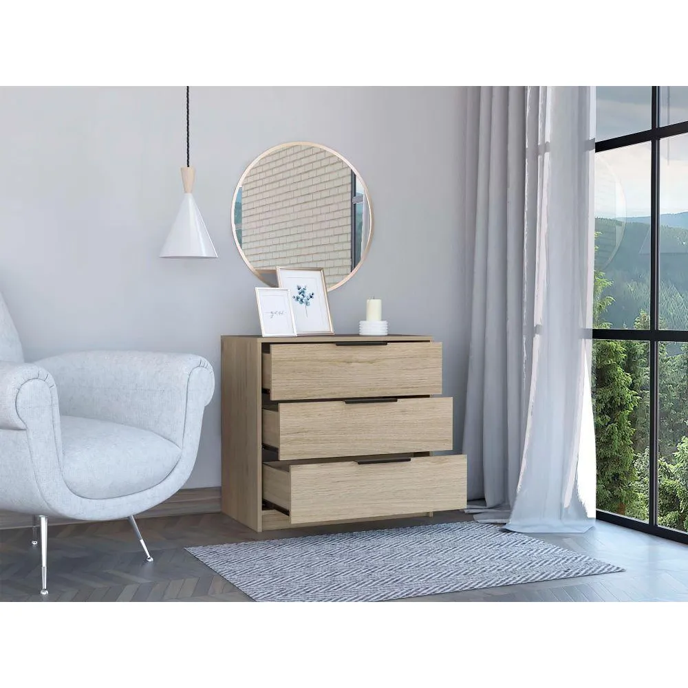 Organizador Wesley, Beige Y Blanco, Con Tres Cajones