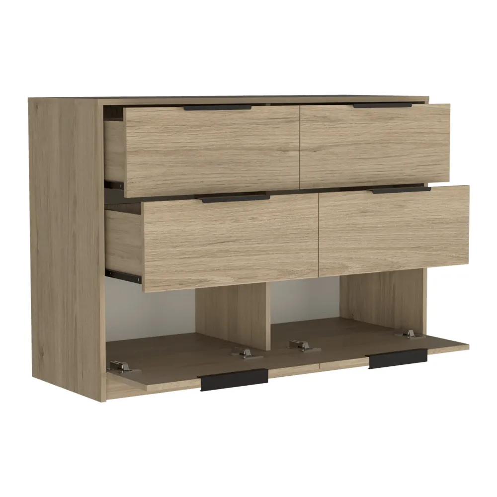 Organizador Wesley, Beige Y Blanco, Con Cuatro Cajones