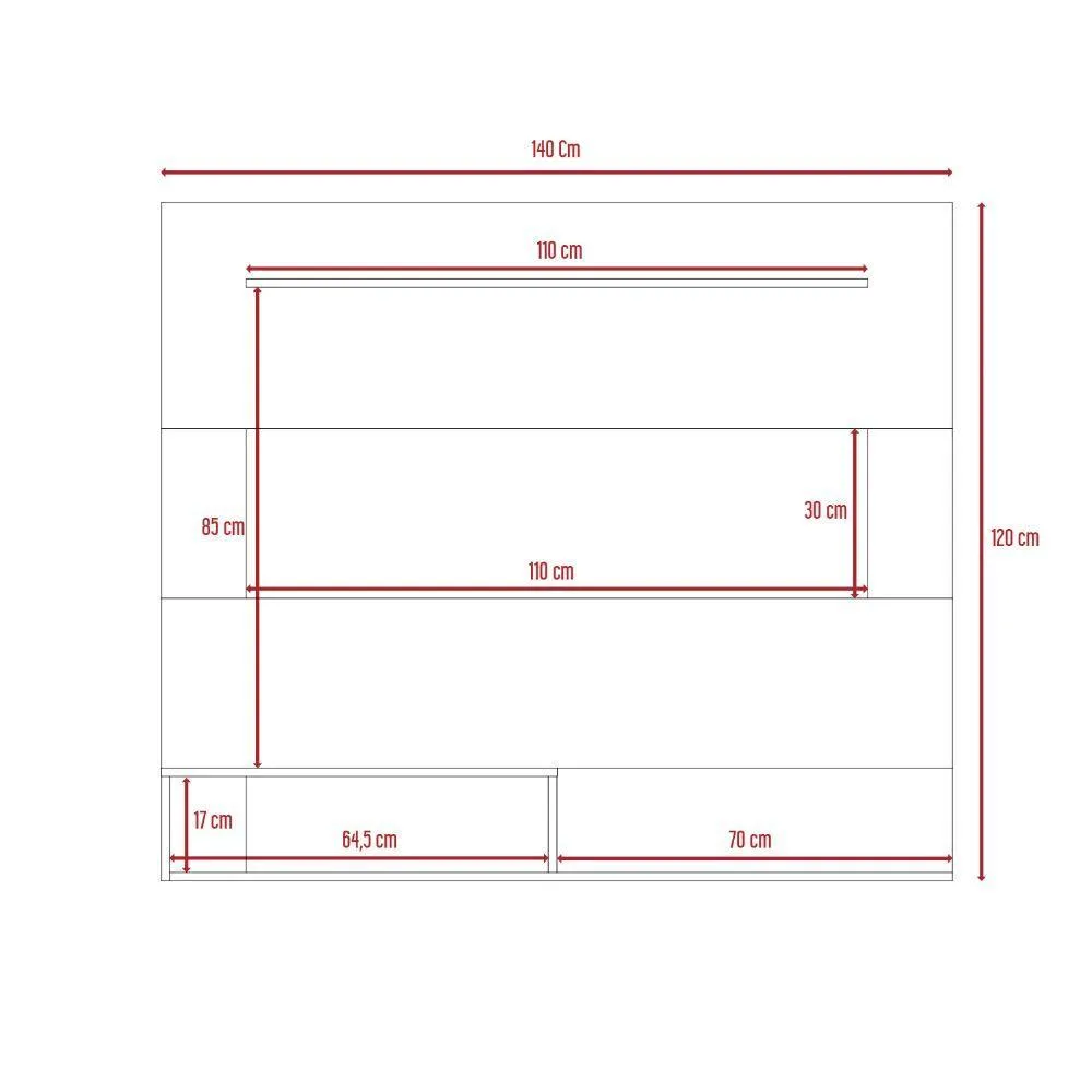 Panel Para Tv Ascher, Chocolate, Para Televisor De 55 Pulgadas