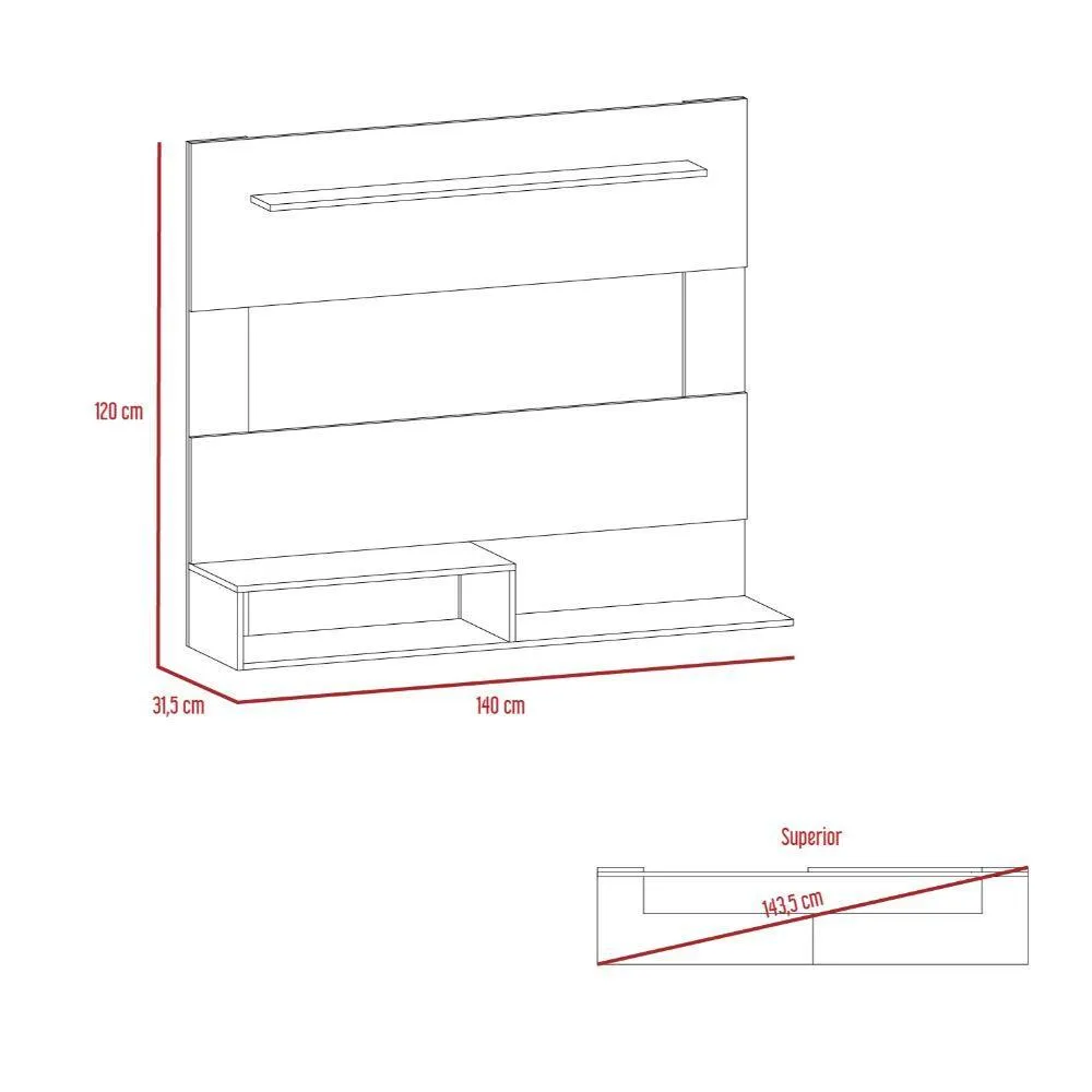 Panel Para Tv Ascher, Chocolate, Para Televisor De 55 Pulgadas