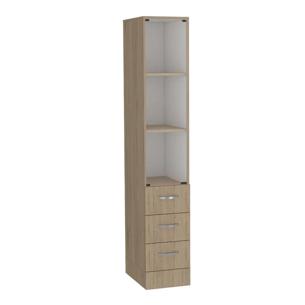 Organizador De Baño Picasso, Beige Y Blanco, Con Cuatro Cajones Deslizables 