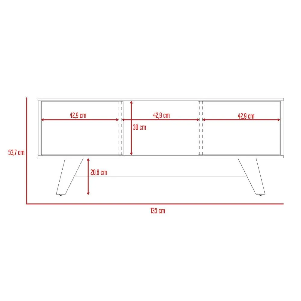 Mesa De Tv Rizzo, Castaño Y Blanco Duqueza, Con Espacio Para Televisor