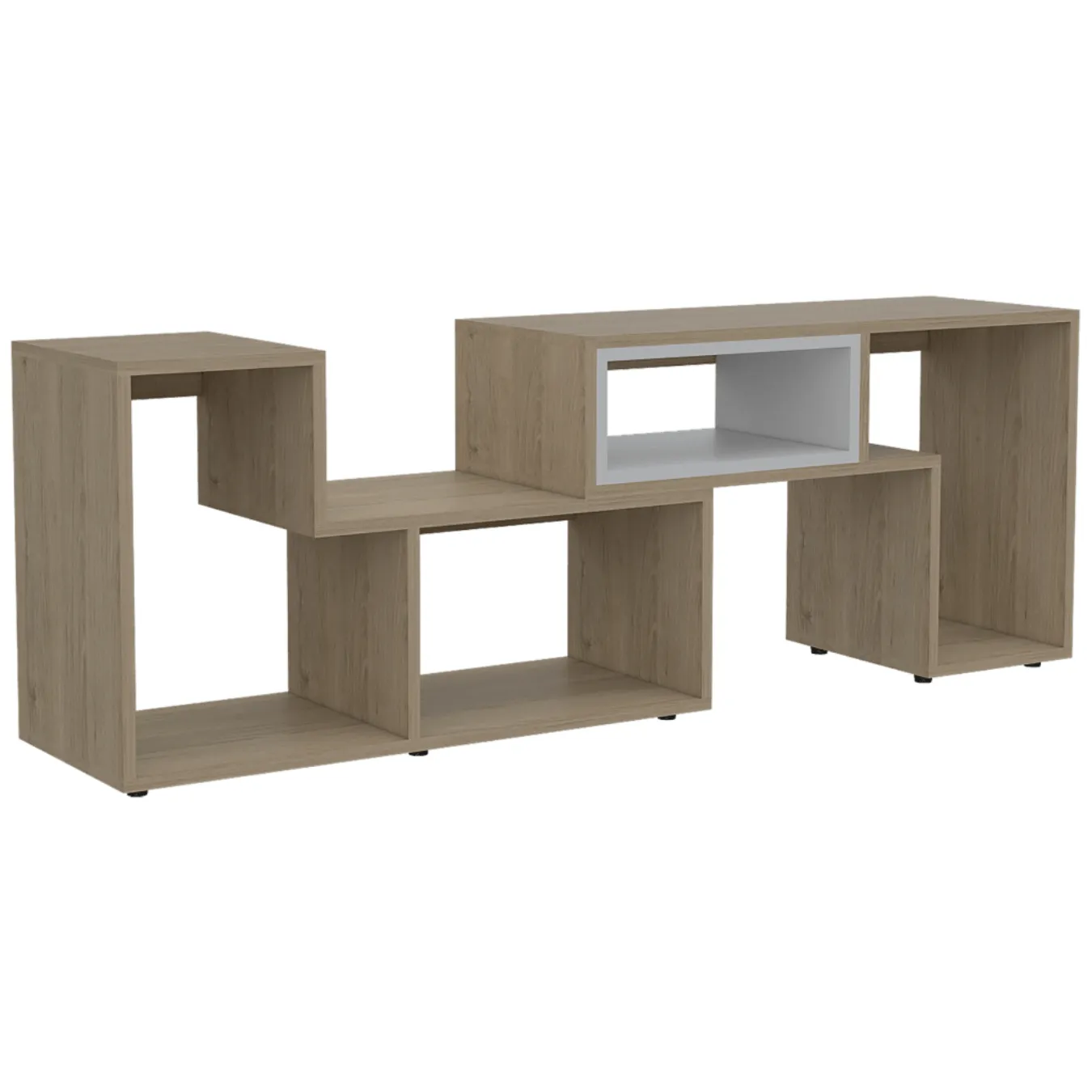 Mesa Para Tv Coral, Beige Y Blanco, Con Espacio Para Televisor De 50 Pulgadas