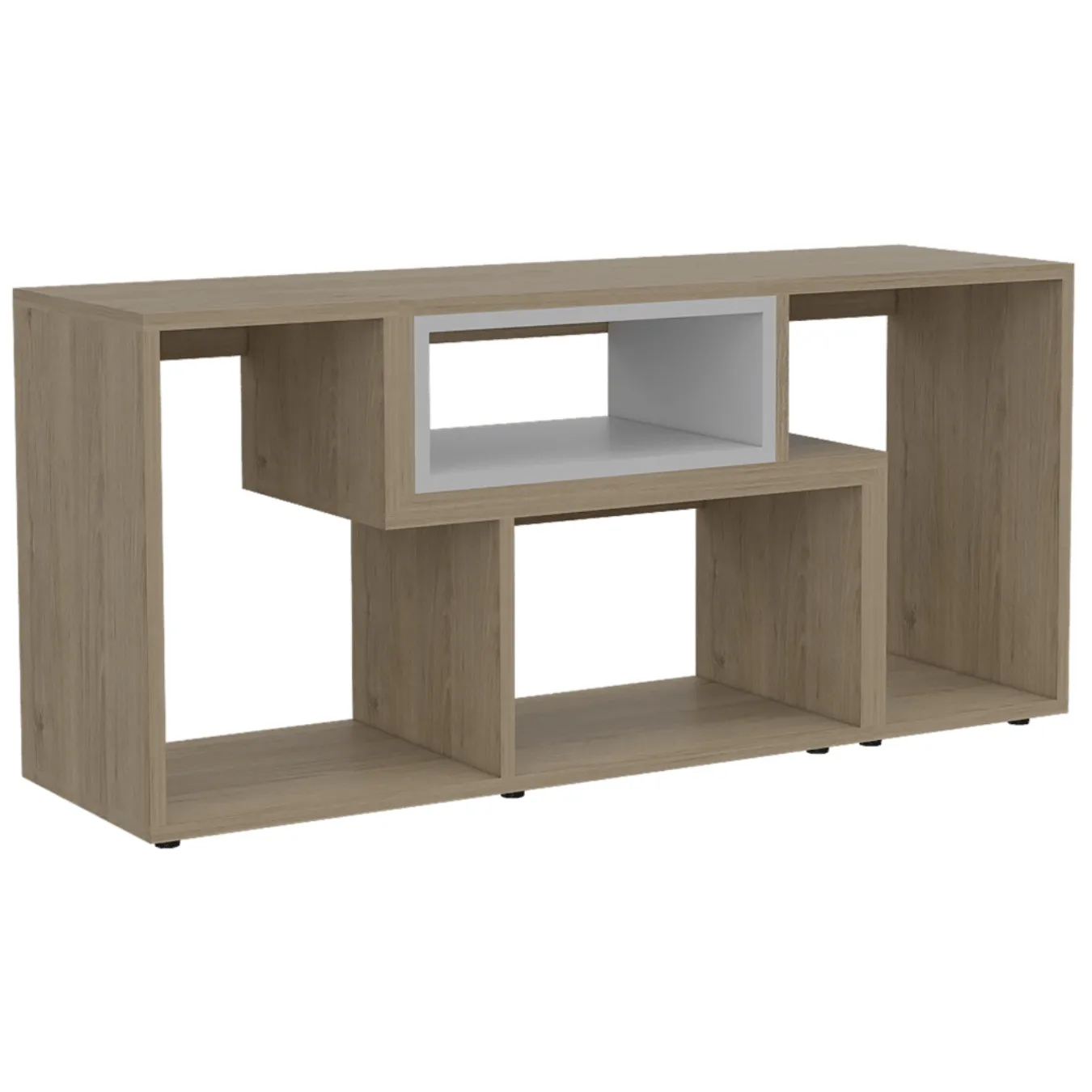 Mesa Para Tv Coral, Beige Y Blanco, Con Espacio Para Televisor De 50 Pulgadas