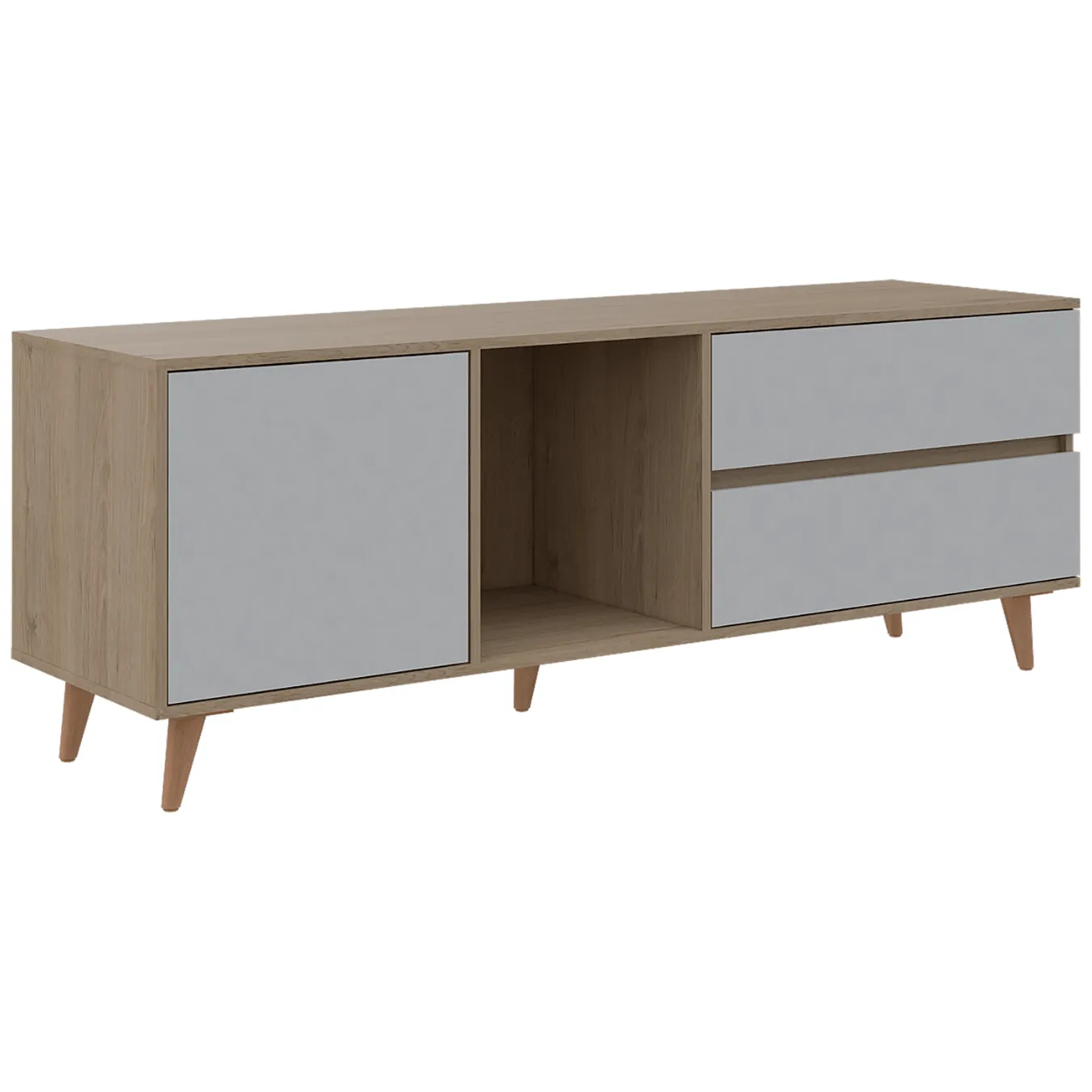 Mesa Para Tv Flor, Beige Y Blanco, Con Espacio Para Televisor De Hasta 60 Pulgadas