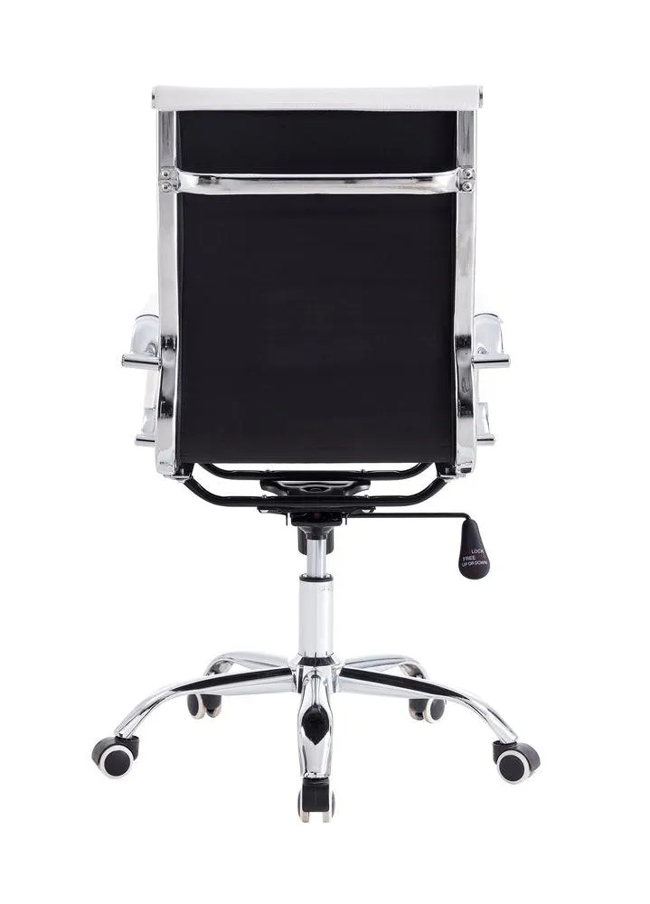 Silla Oficina X-56W, Blanca, Con Cómodo Espaldar Y Rodachines