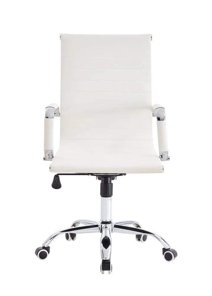 Silla Oficina X-56W, Blanca, Con Cómodo Espaldar Y Rodachines