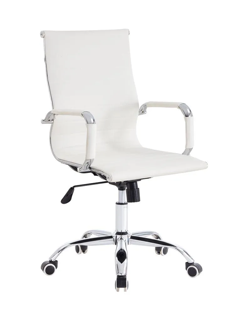 Silla Oficina X-56W, Blanca, Con Cómodo Espaldar Y Rodachines