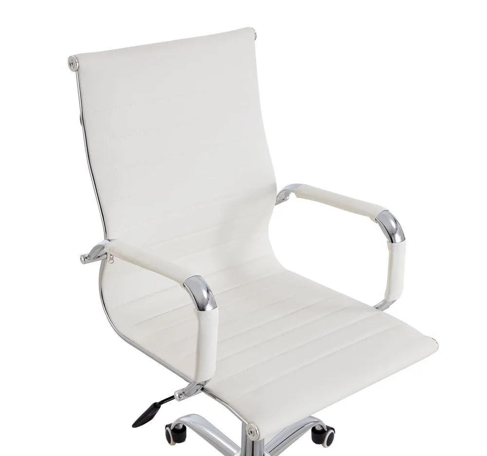 Silla Oficina X-56W, Blanca, Con Cómodo Espaldar Y Rodachines