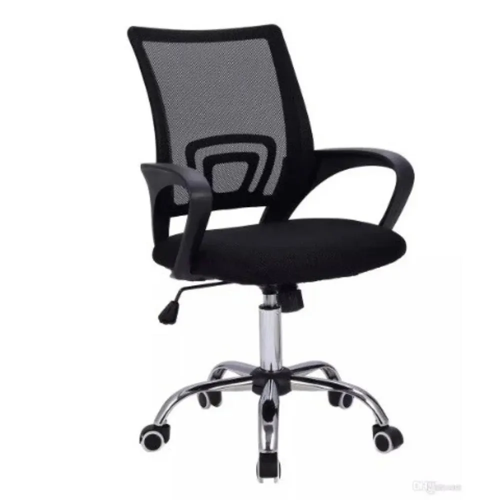 Silla Oficina X-60B, Negro, Con Cómodo Espaldar Y Rodachines