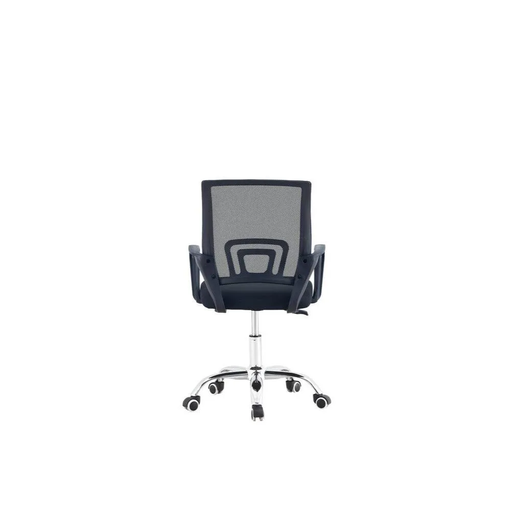 Silla Oficina X-60B, Negro, Con Cómodo Espaldar Y Rodachines