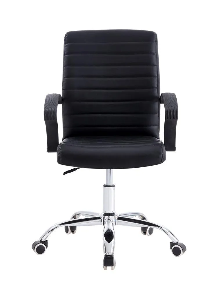 Silla Oficina X-59B, Negro, Con Cómodo Espaldar Y Rodachines