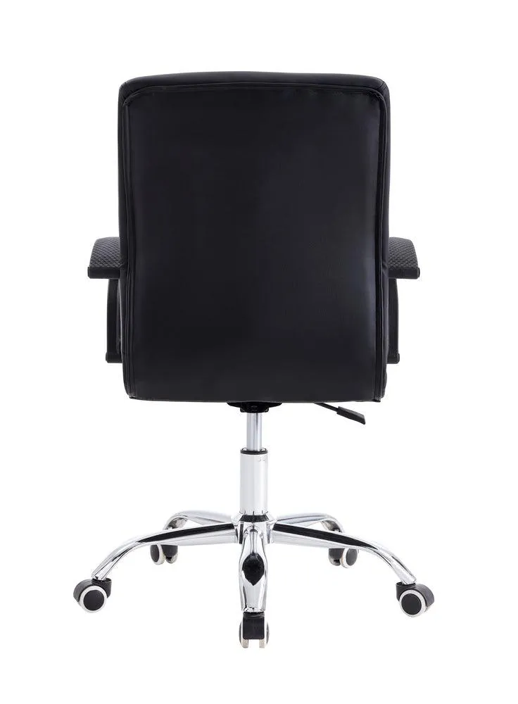 Silla Oficina X-59B, Negro, Con Cómodo Espaldar Y Rodachines