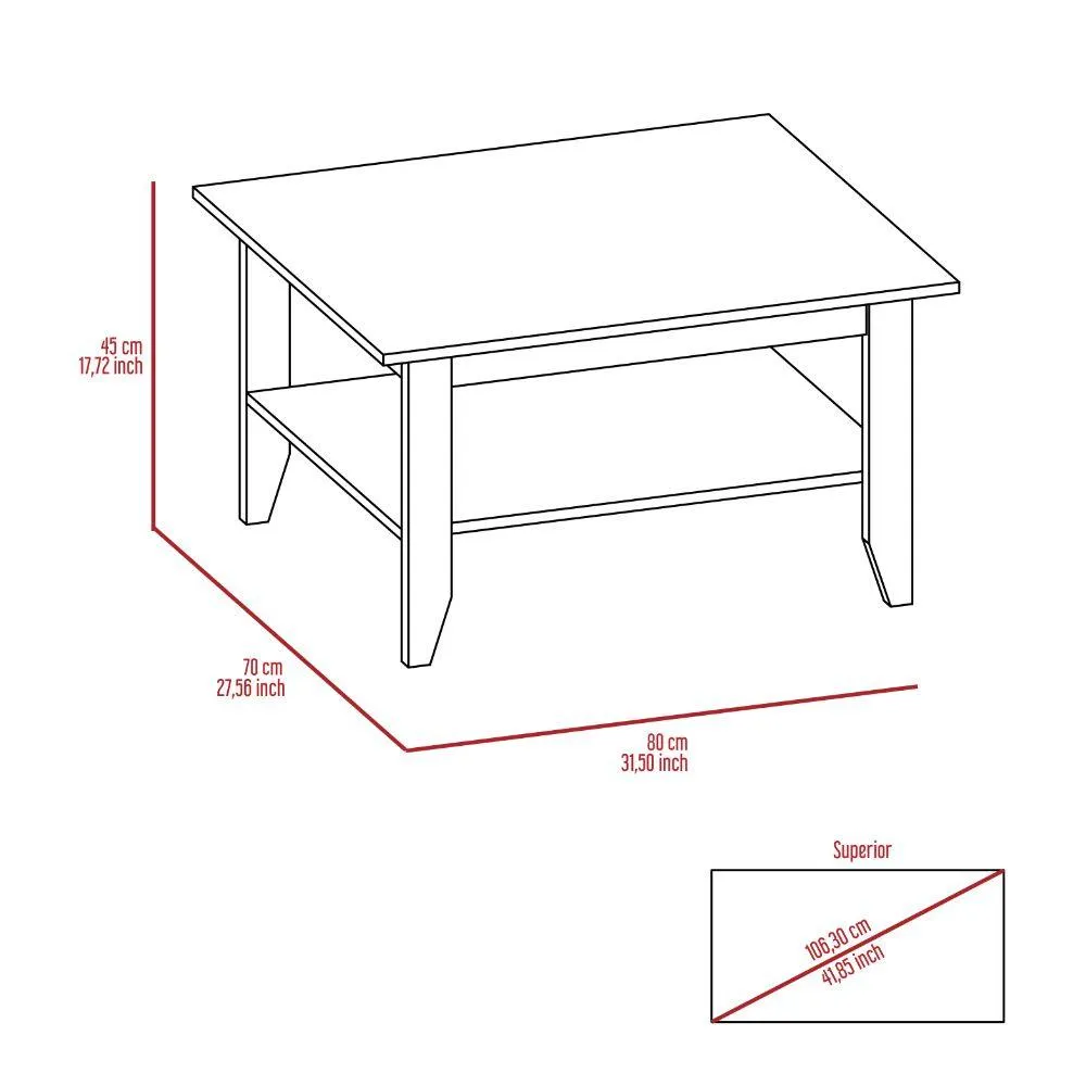 Mesa De Centro Sarume, Wengue, Con Entrepaño Inferior