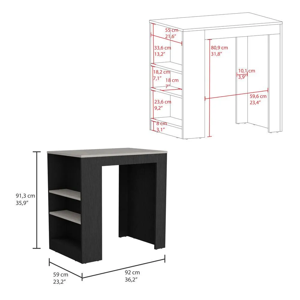 Barra De Cocina Victory, Wengue, Con Rodachines