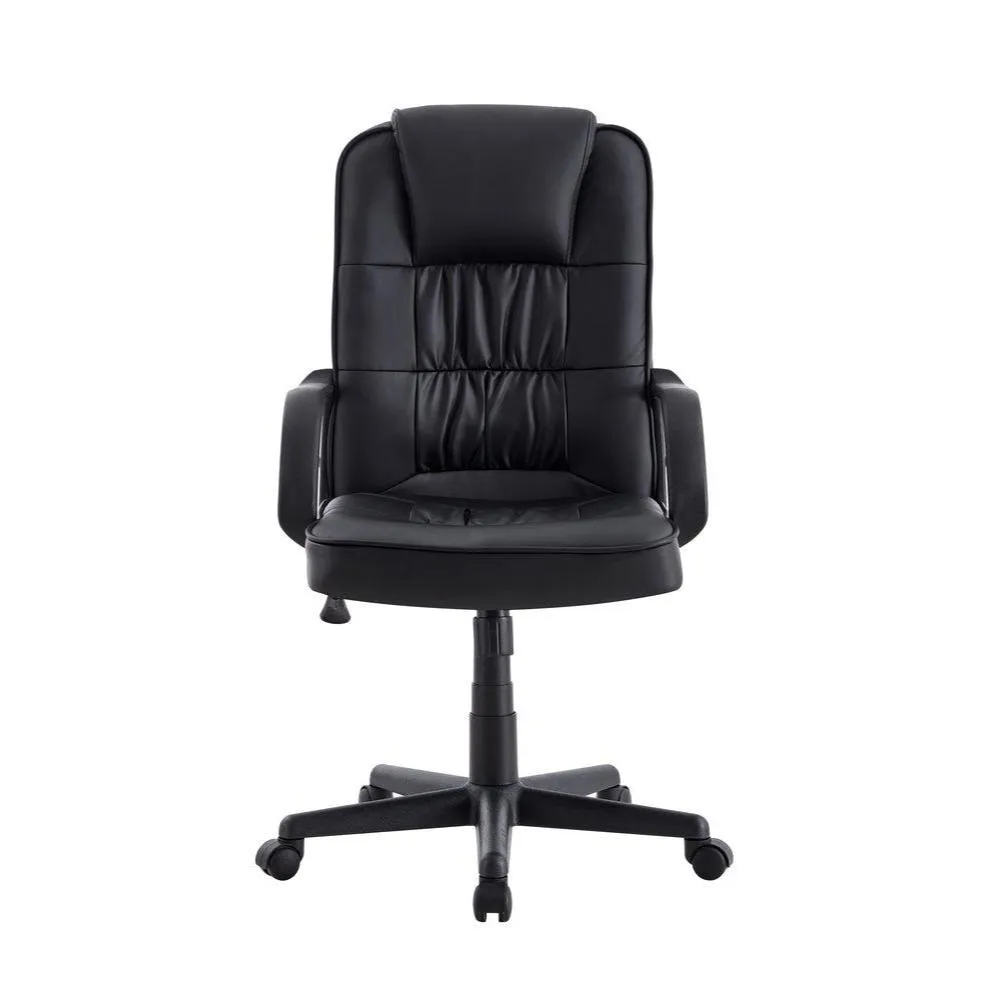 Silla Oficina X-69B, Negro, Con Cómodo Espaldar Y Rodachines