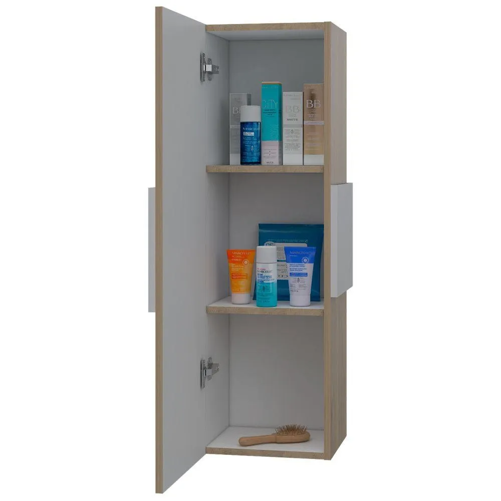 Gabinete De Baño Picasso, Beige Y Blanco, Con Espacio Para Guardar Objetos De Aseo