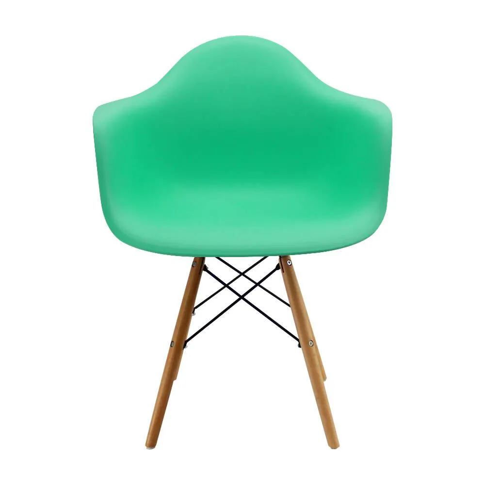 Silla Eames Con Brazos Patas En Madera Verde Menta