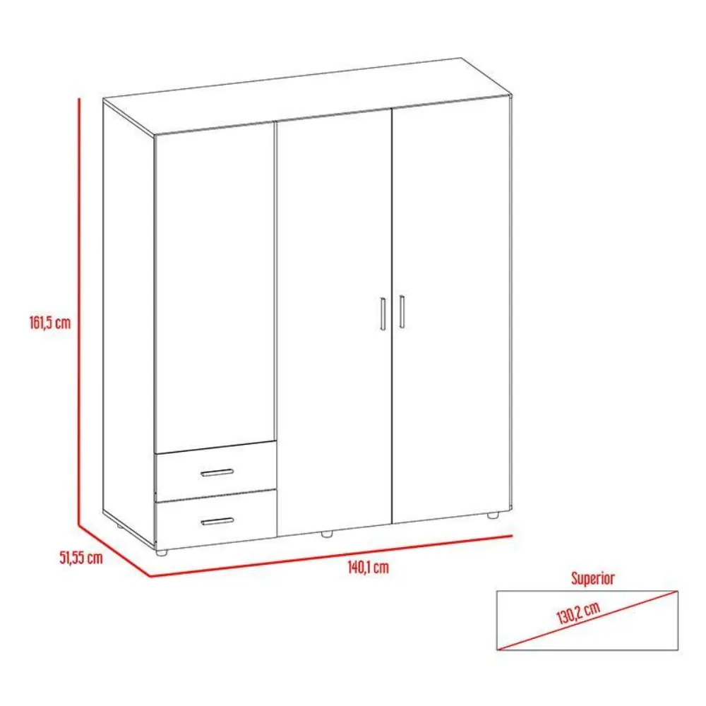 Closet Light, Beige Y Blanco, Con Dos Cajones Organizadores Y Dos Entrepaños Para Zapatos