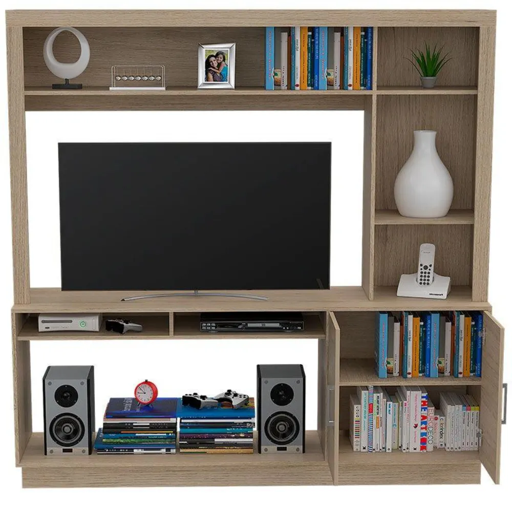 Mesa Para Tv Romeo, Beige, Con Espacio Para Televisor De Hasta 50 Pulgadas