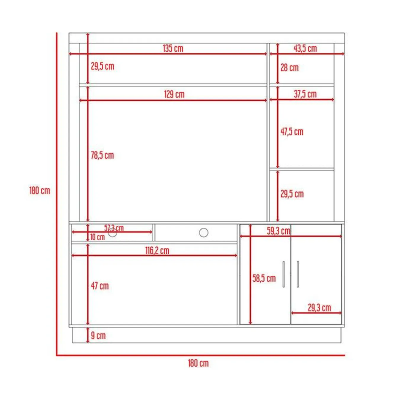 Mesa para TV Romeo, Wengue, Con Espacio Para TV de 50"