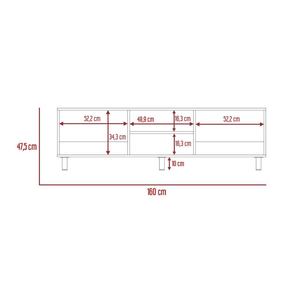 Mesa para TV Tunez, Blanco, Para TV Hasta De 70"