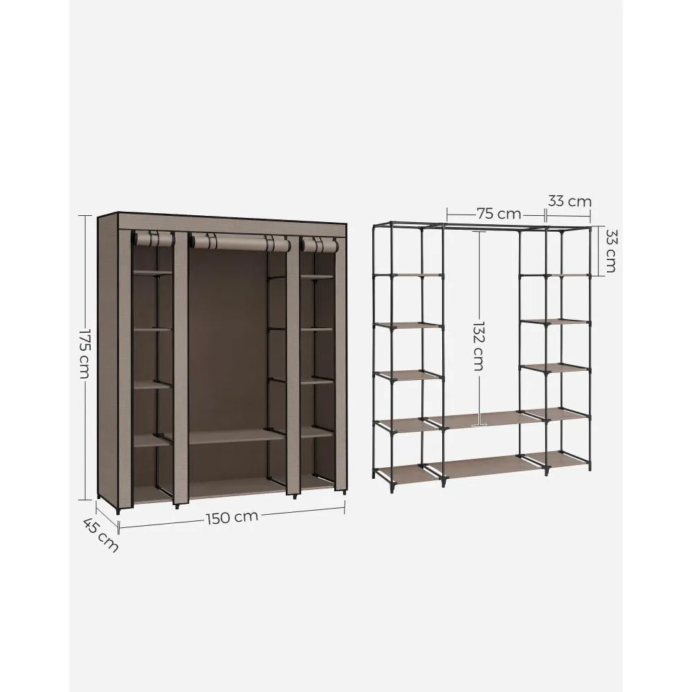 Closet Falts, Gris Pardo, Variedad De Entrepaños En Tela