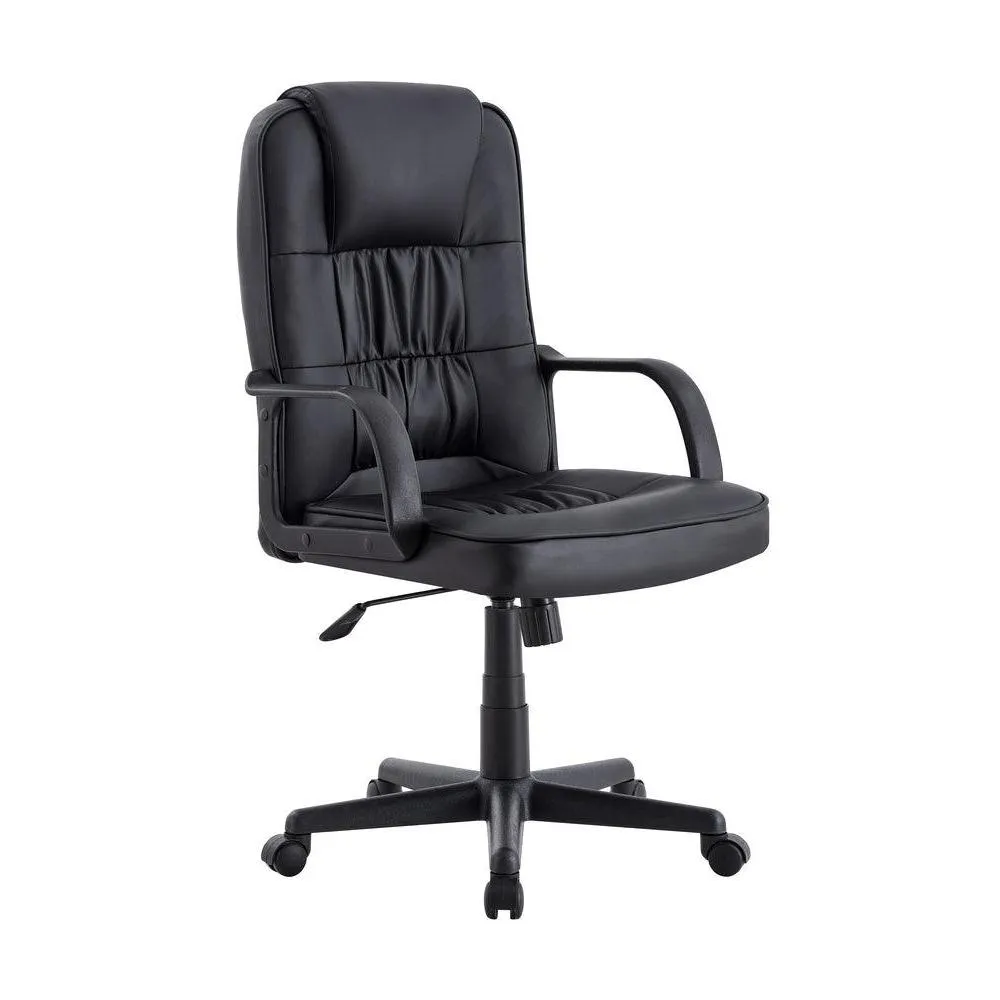 Silla Oficina X-69B, Negro, Con Cómodo Espaldar Y Rodachines