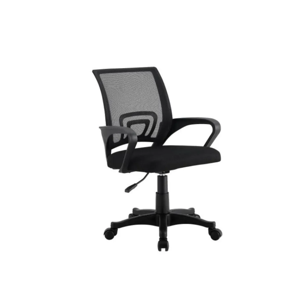 Silla Oficina X-60B, Negro, Con Cómodo Espaldar Y Rodachines