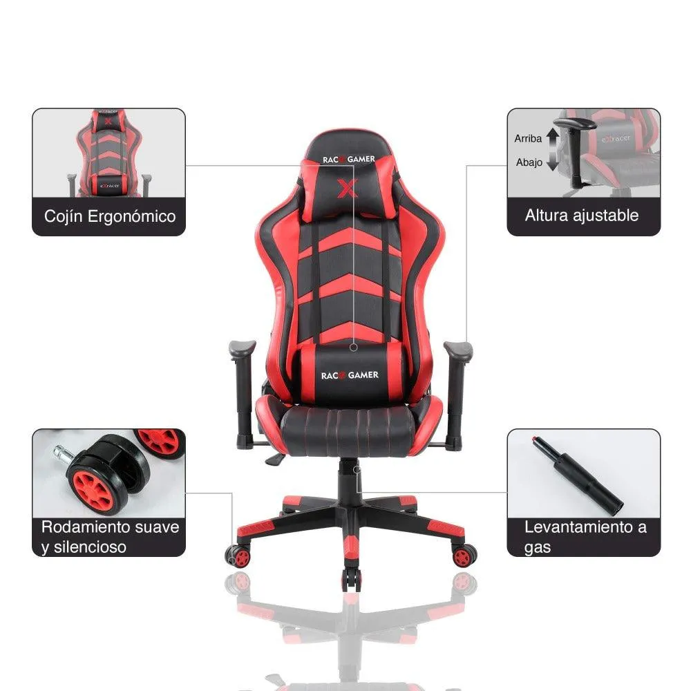 Silla Gamer Premium Rojo Y Negro